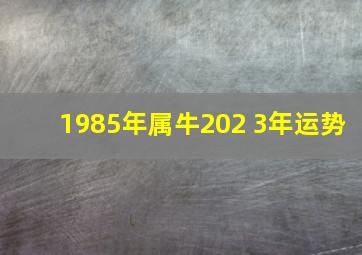 1985年属牛202 3年运势